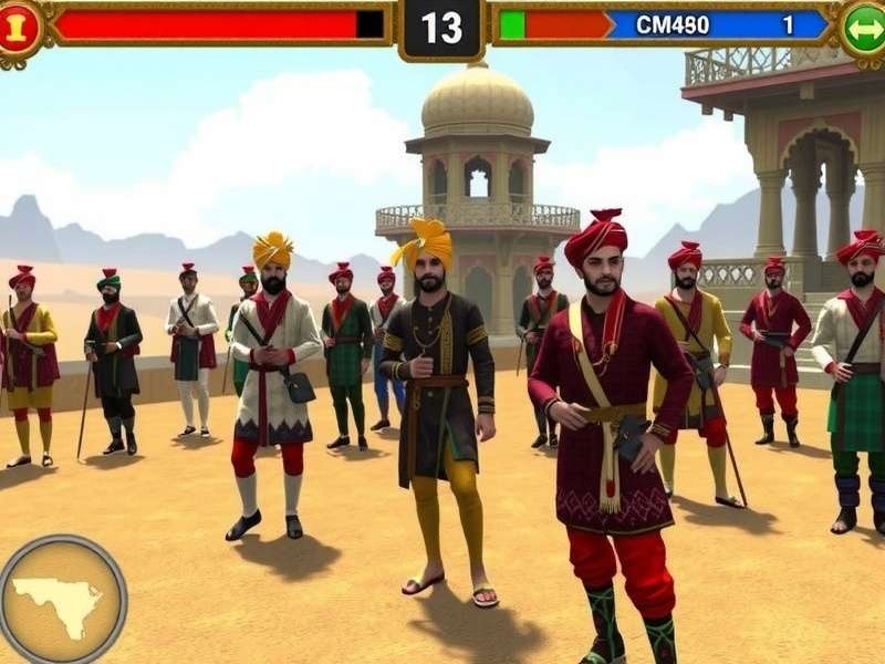 Rajasthani Ruckus Gameplay Visual Rajasthani Ruckus game screenshot showing players in traditional attire